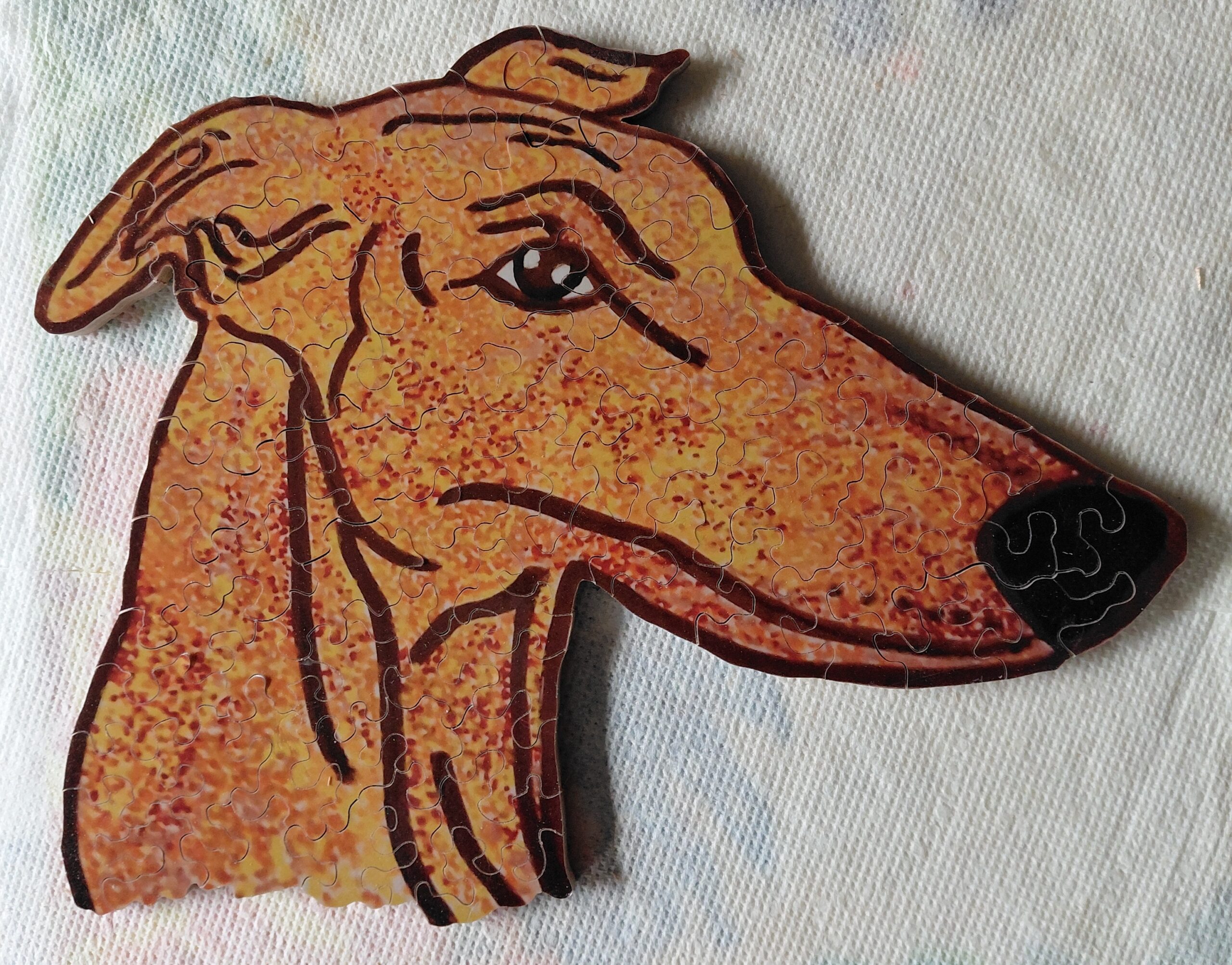 Red fawn greyhound puzzle