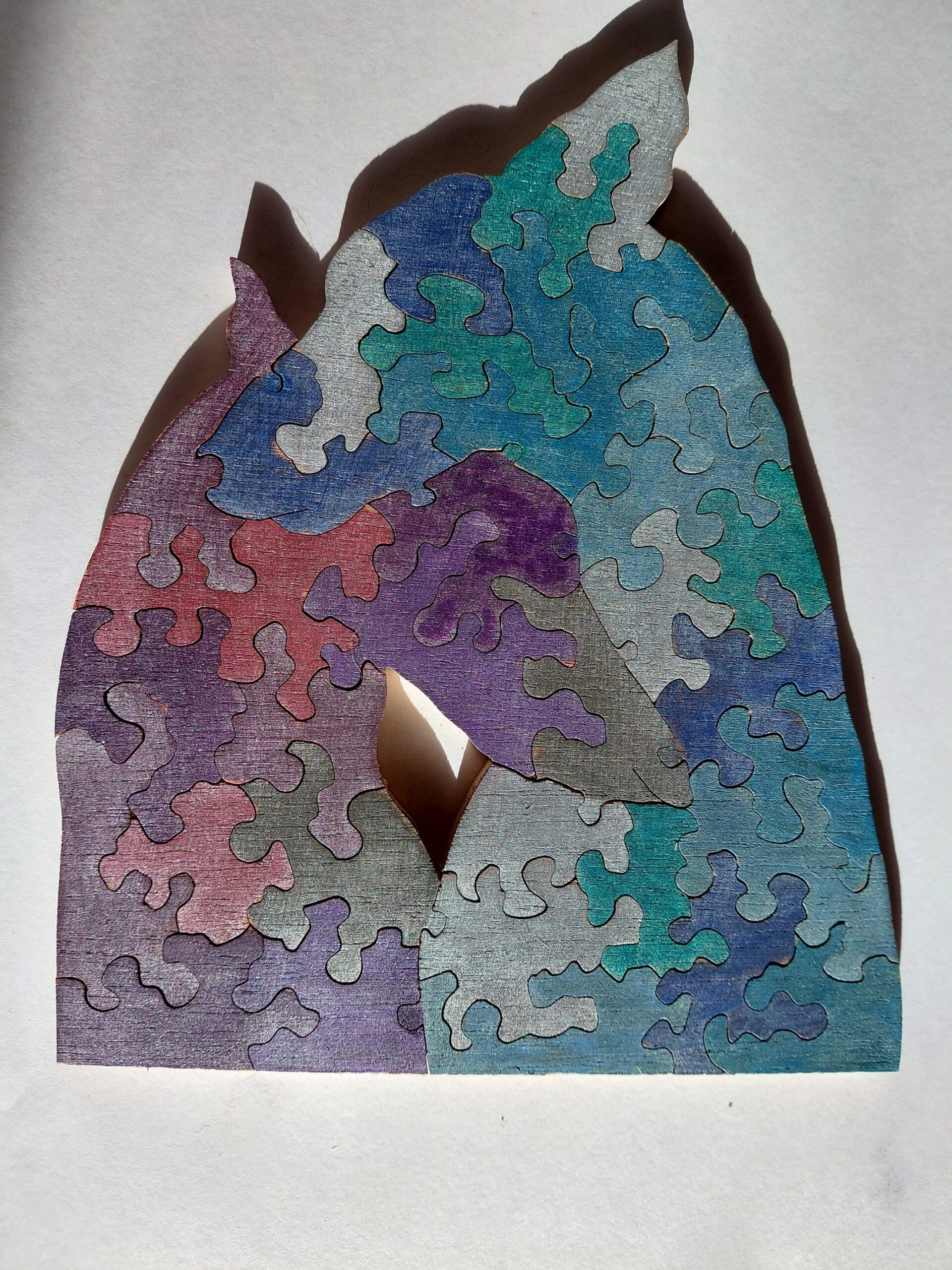 Snugglnig greyhounds wooden puzzle